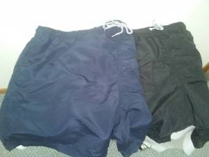 lot 351 image: New 2 mens 4XL swim trunks Navy & Black