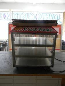 lot 3 image: SUPERIOR 3-Tier Heated PizzaSnack Merchandiser - NICE - WORKS - USED SEE PICTURES - FRESH PIZZA COMMERCIAL COOKING APPLIANCE FUSION COMMERCE LLC. MODEL NO. 513