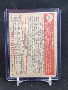 lot 3 image: 1952 Topps Baseball Card Solly Hemus