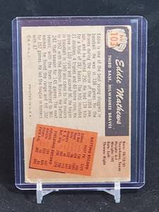 lot 4 image: 1955 Bowman Baseball Card Eddie Mathews