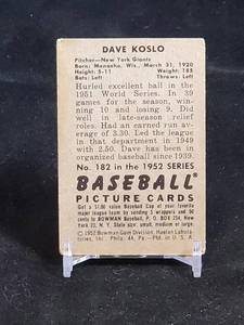 lot 7 image: 1952 Bowman Baseball Cards (9) Lot
