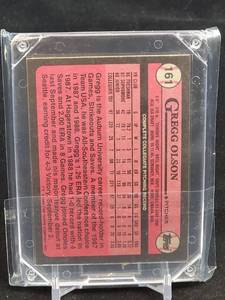 lot 26 image: 1989 Topps Autographed Greg Olson Rookie Card #161