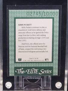 lot 84 image: 1991 Leaf Baseball Kirby Puckett Elite Series Card # 2745  10000