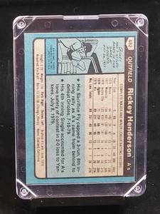 lot 51 image: 1980 Topps Baseball Ricky Henderson Rookie Card # 482