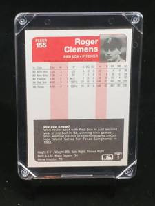 lot 75 image: 1985 Fleer Baseball Roger Clemens Rookie Card # 155