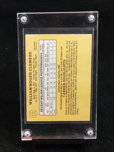 lot 123 image: 1985 Donruss Baseball Roger Clemens Rookie Card # 273