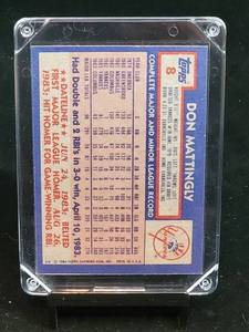 lot 98 image: 1998 Topps Baseball Don Mattingly Rookie Card # 8