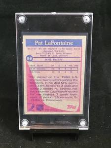 lot 129 image: 1984-85 Topps Hockey Pat LaFontaine Rookie Card # 96