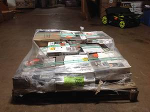 lot 6 image: Pallet of mixed flooring various models customer returns not used
