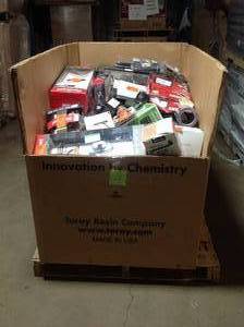 lot 7 image: Pallet of assorted door locks, and hardware various models and conditions  ( customer returns )