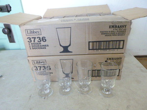 lot 38 image: Libby Embassy 8 Ounce Footed High Ball Glasses