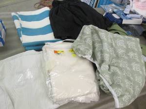 lot 38 image: Curtains, Ironing Board Cover, Fabr...