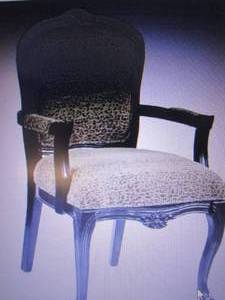 lot 88 image: Leopard Print Carved Chair open box...