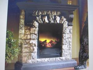 lot 91 image: Faux Stone Fireplace open box Retai...