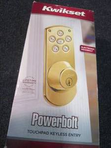 lot 203 image: Kwikset Powerbolt2 Polished Brass S...