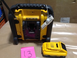 lot 13 image: Dewalt 20-Volt MAX Compact Corded  Cordless Worksite Radio plus 2oV Battery used in very good condition