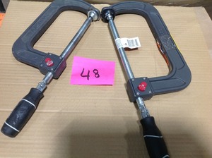 lot 48 image: Lot of 2 Husky Quick Adjustable C-Clamp with Rubber Handle