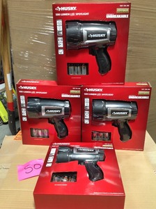 lot 50 image: Lot of 4 New Husky 500 Lumen Spotlights
