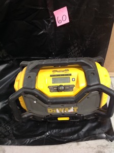 lot 60 image: Dewalt 20-Volt MAX or FLEXVOLT 60-Volt MAX Lithium-Ion Bluetooth Radio with built-in Charger used in good condition