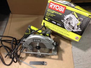 lot 66 image: Ryobi 15 Amp Corded 7-14 in. Circular Saw with EXACTLINE Laser Alignment System, 24T Carbide Tipped Blade, Edge Guide in like new condition