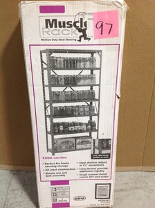lot 97 image: Edsal HC30127 Steel 7-Shelf Shelving Unit, 750 lb Capacity, 30 Width x 60 Height x 12 Depth Not used