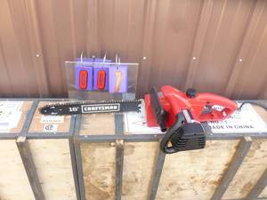 lot 7 image: Craftsman 16 Electric Chainsaw. Lightly used. Tested & works. As shown.