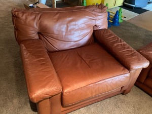 Leather Sofa and Matching Chair