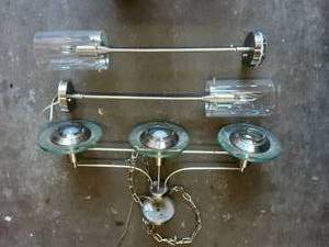 3- Glass & Brushed Nickel Light Fixtures