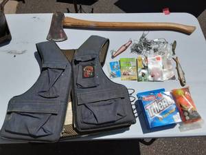 Axe, Stearns Life Jacket & Fishing Line, Lures & More