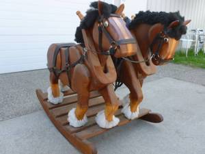 lot 1 image: Custom Made Rocking Horses