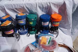 lot 16 image: Max CoolPower Cool Refrigeration Cooler Pumps With Brackets & Baskets