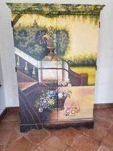 lot 31 image: Charming Handpainted Armoire Dresser