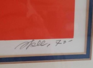lot 50 image: Retro Framed 70s Modern Art Print, Signed and Numbered