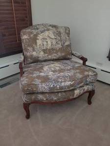 lot 15 image: Toile Country French Arm Chair by Domain