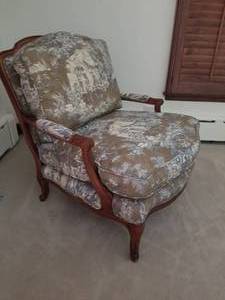lot 16 image: Toile Country French Arm Chair by Domain