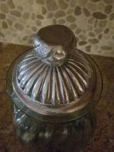 lot 43 image: Set of 3 Meixcan Blown Glass Canister Jars