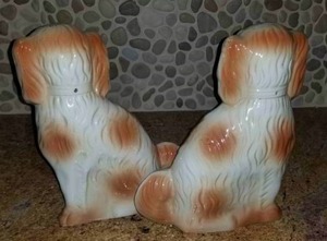 lot 65 image: Pair of English Staffordshire Spaniel Dogs