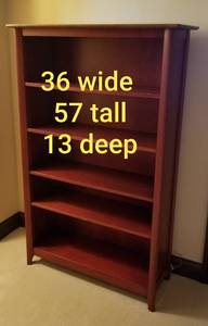 lot 29 image: Nadeau Red 5 Shelf Book Case