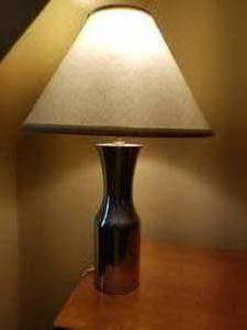 lot 39 image: Holland Boone Polished Pewter Table Lamp
