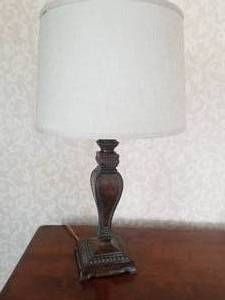 lot 40 image: Bronze Finish Candlestick Lamp