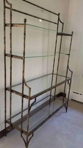 lot 37 image: Faux Bamboo Metal Bakers Rack
