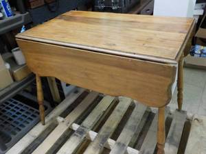 lot 15 image: Wood Table with Fold Down Sides- 35...
