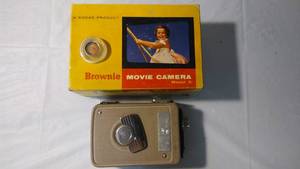 Two Vintage Cameras - Tower Box Brand by Sears and Working Brownie Movie Camera Model 2
