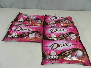 lot 18 image: 5 New Bags of Dove Chocolate