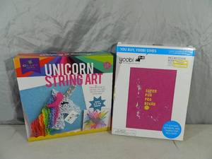 lot 19 image: New Unicorn String Art and New Peg Message Board