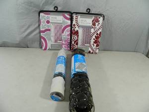 lot 24 image: 2 New Peva Shower Curtains and 2 New Bath Mats