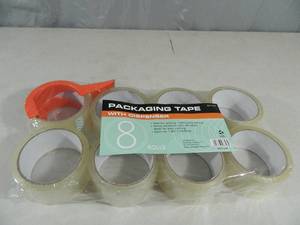 lot 28 image: 8 New Rolls of Packaging Tape with Dispenser