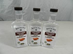 lot 41 image: 3 New Bottles of Watkins Pure Almond Extract