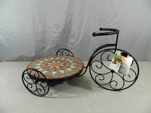 lot 49 image: New Cute Mosaic Tile Bicycle Plant Stand