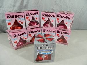 lot 75 image: 9 New Large Hershey Solid Milk Chocolate Kisses
